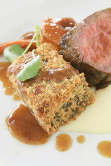 beef fillet plated meal