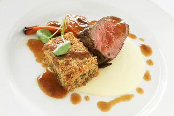 beef fillet plated meal