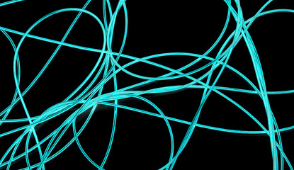blue cable on a black background. The inversion
