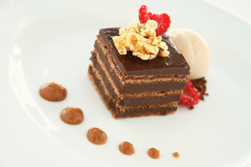 layered chocolate cake dessert