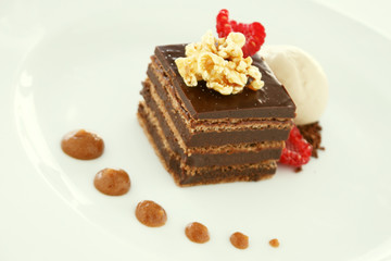 layered chocolate cake dessert
