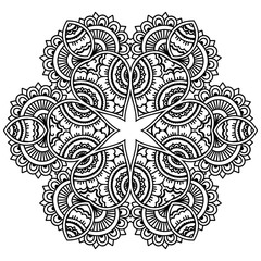 Vector henna tatoo mandala. Mehndi style.

