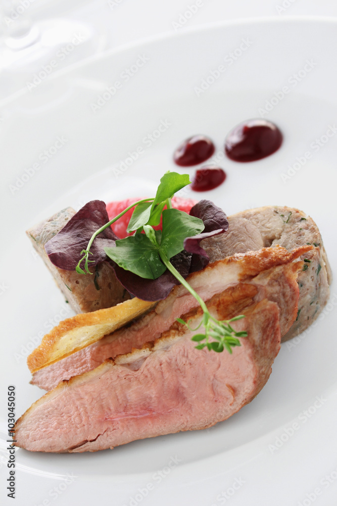 Canvas Prints duck and pork appetizer