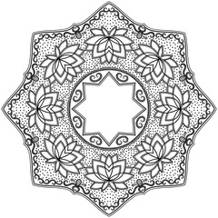 Vector henna tatoo mandala. Mehndi style.

