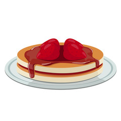 pancakes with strawberries. vector illustration