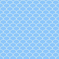 Abstract blue and white seamless wave pattern. Vector illustrati