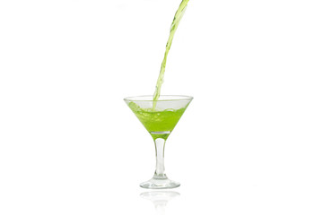 pour into a glass kiwi juice