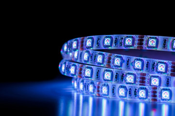 led strip lights, blue color
