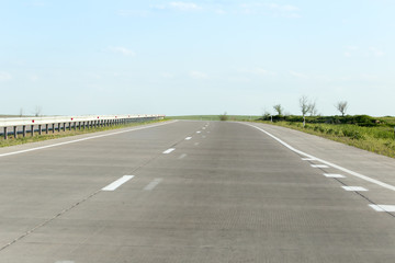 Fototapeta premium new asphalt road on nature