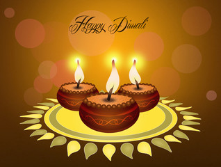 Greeting postcard of Diwali