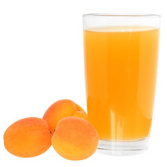 Apricot juice isolated