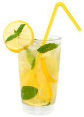 Lemonade with ice cubes