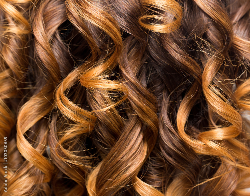 Wall mural wavy hair as a background. texture