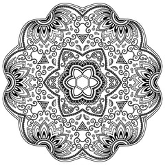 Vector henna tatoo mandala. Mehndi style.

