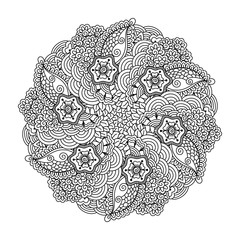 Round element for coloring book. 