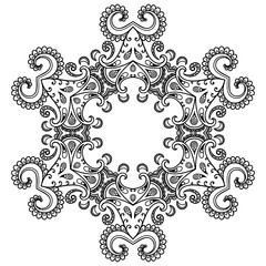 Vector henna tatoo mandala. Mehndi style.

