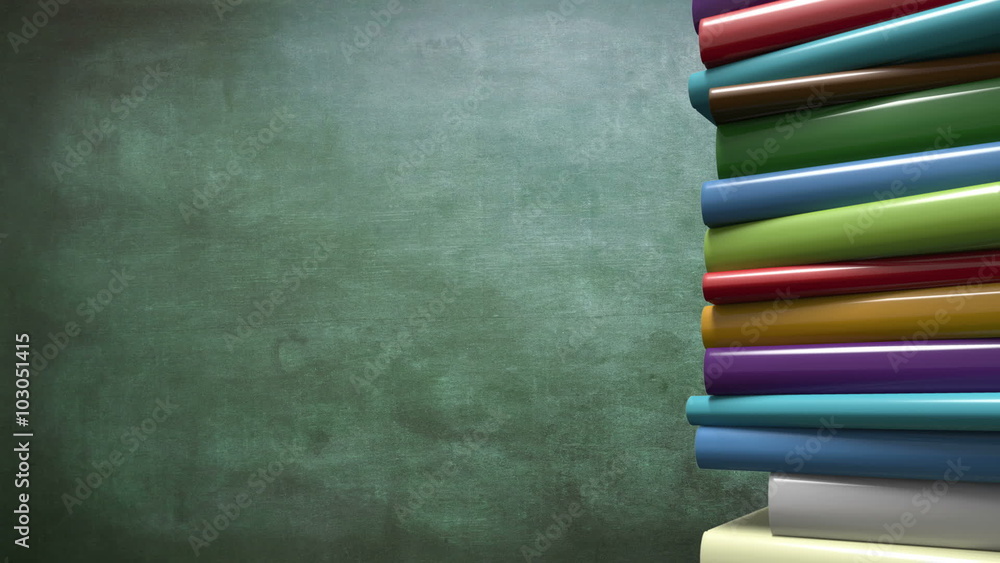Poster stack of books rotating