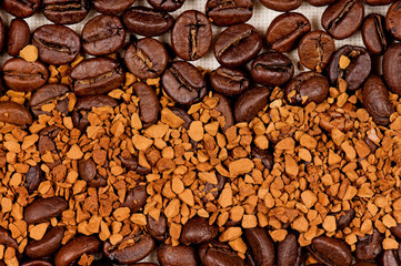 Coffee beans for background and texture