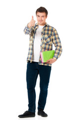 Young student carrying books