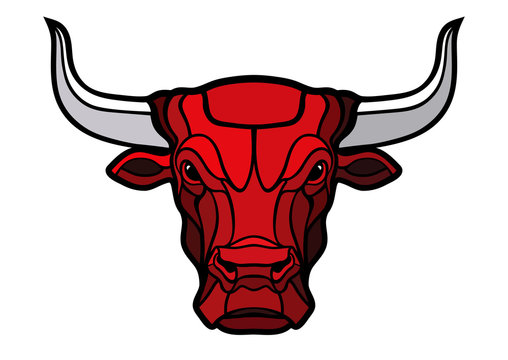 Bull red head mascot