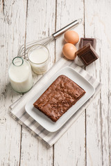 chocolate cake with ingredients