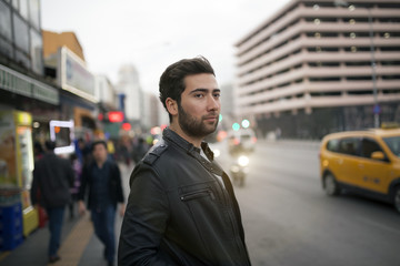 Young Traveller Waiting At The Street