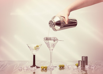 Pouring A Martini