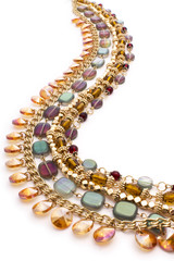 Stunningly Vibrant Crystal Necklace Isolated on a White Background