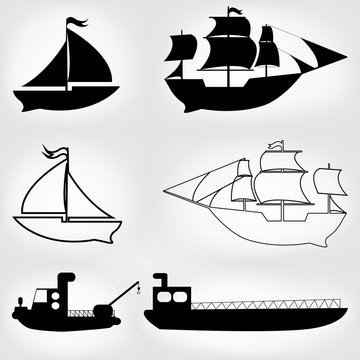 Ship icons set
