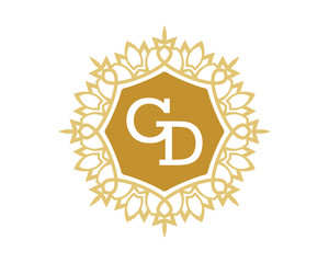 GD initial royal letter logo