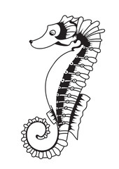 Vector illustration of a sea horse