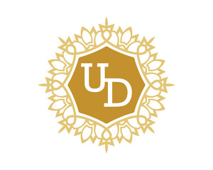 UD initial royal letter logo