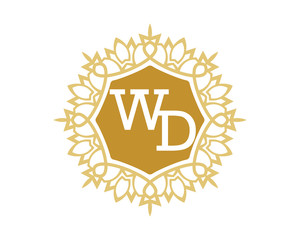WD initial royal letter logo
