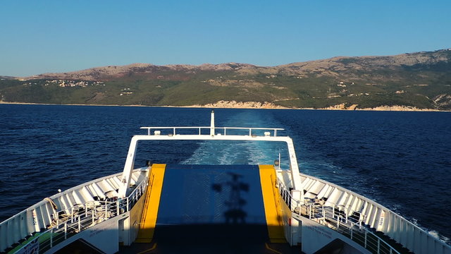 Ferryboat Rijeka Cres Island Kvarner Gulf Adriatic sea white blue sea water
