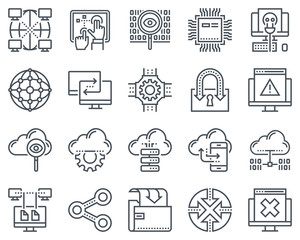 Internet and technology icon set