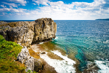 Fototapeta na wymiar Sea, coast, rock, seascape. Okinawa, Japan, Asia.