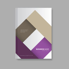 Fototapeta premium professional book design template / luxury business book cover with square element in background, annual report, corporate
