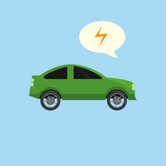 Electric Vehicle icons over color background