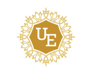 UE initial royal letter logo