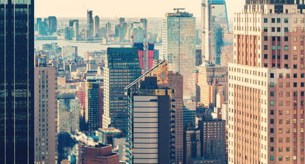 New York City skyline at sunset