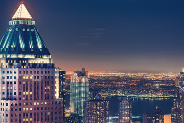 Fototapety  Panoramę Nowego Jorku nocą