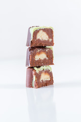 chocolate truffles on white