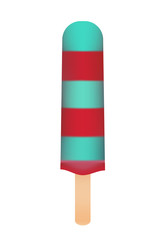 red and blue popsicle on white background