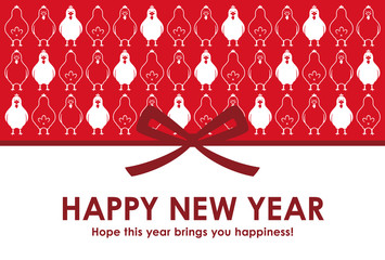 年賀状2017　にわとりパターン