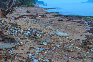 Garbage on a beach