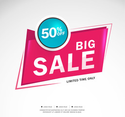 Super Sale and special offer. 50% off. Vector illustration.Theme colorful.