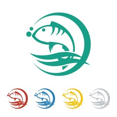 fish logo icon Vector
