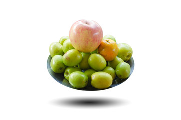 Monkey Apple Fruit, isolate on white background and clipping path