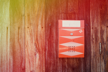 Postbox Vintage on the wood texture backgrounds