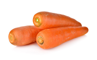pile of unpeeled fresh carrot on white background